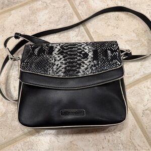 Vera Bradley Black and Gray Snakeskin Crossbody Bag